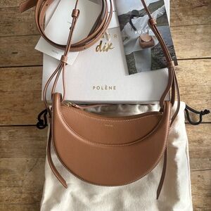 Polène numéro dix camel textured leather